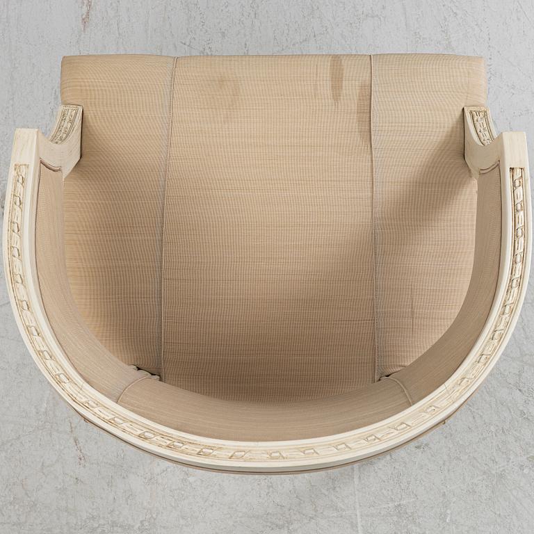 A pair of late Gustavian style armchairs, late 20th Century.