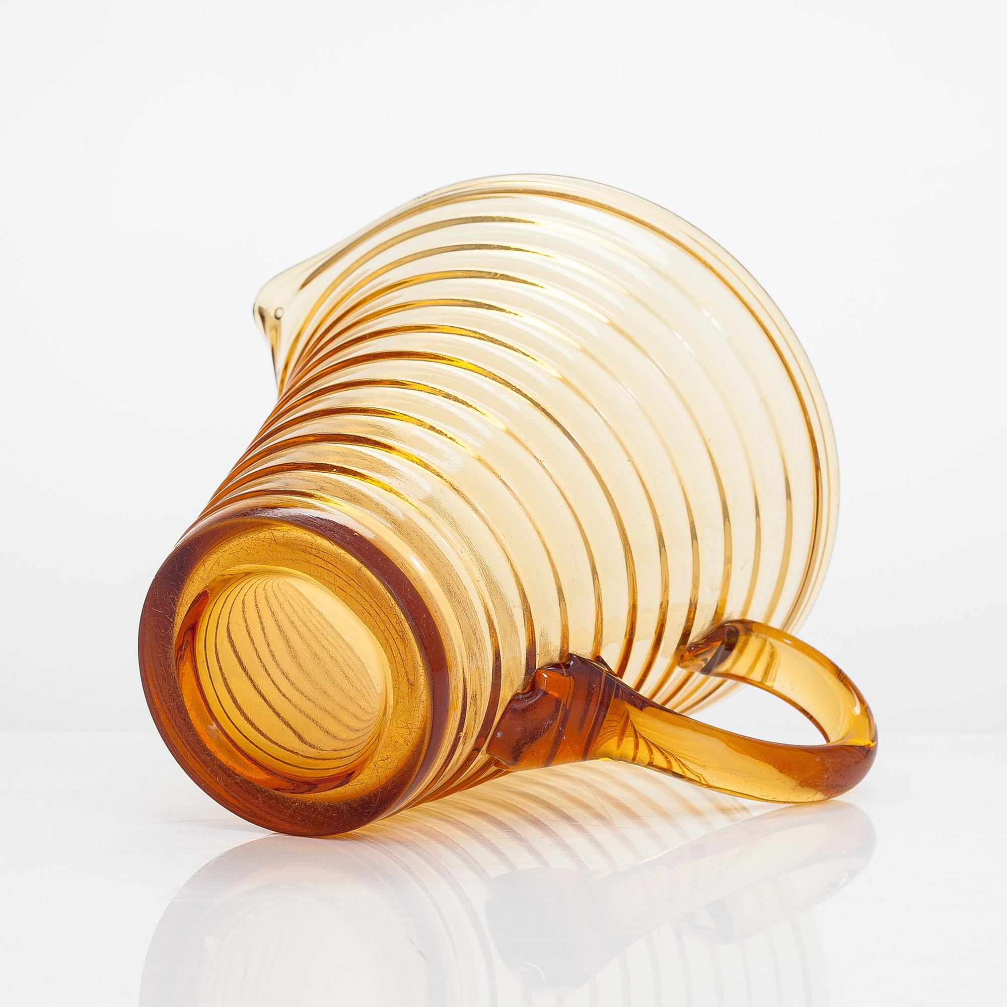 Aino Aalto, a 'Bölgeblick' glass pitcher. In production 1935-1938.