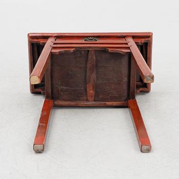 A red lacquered altar coffer, China 20th century.