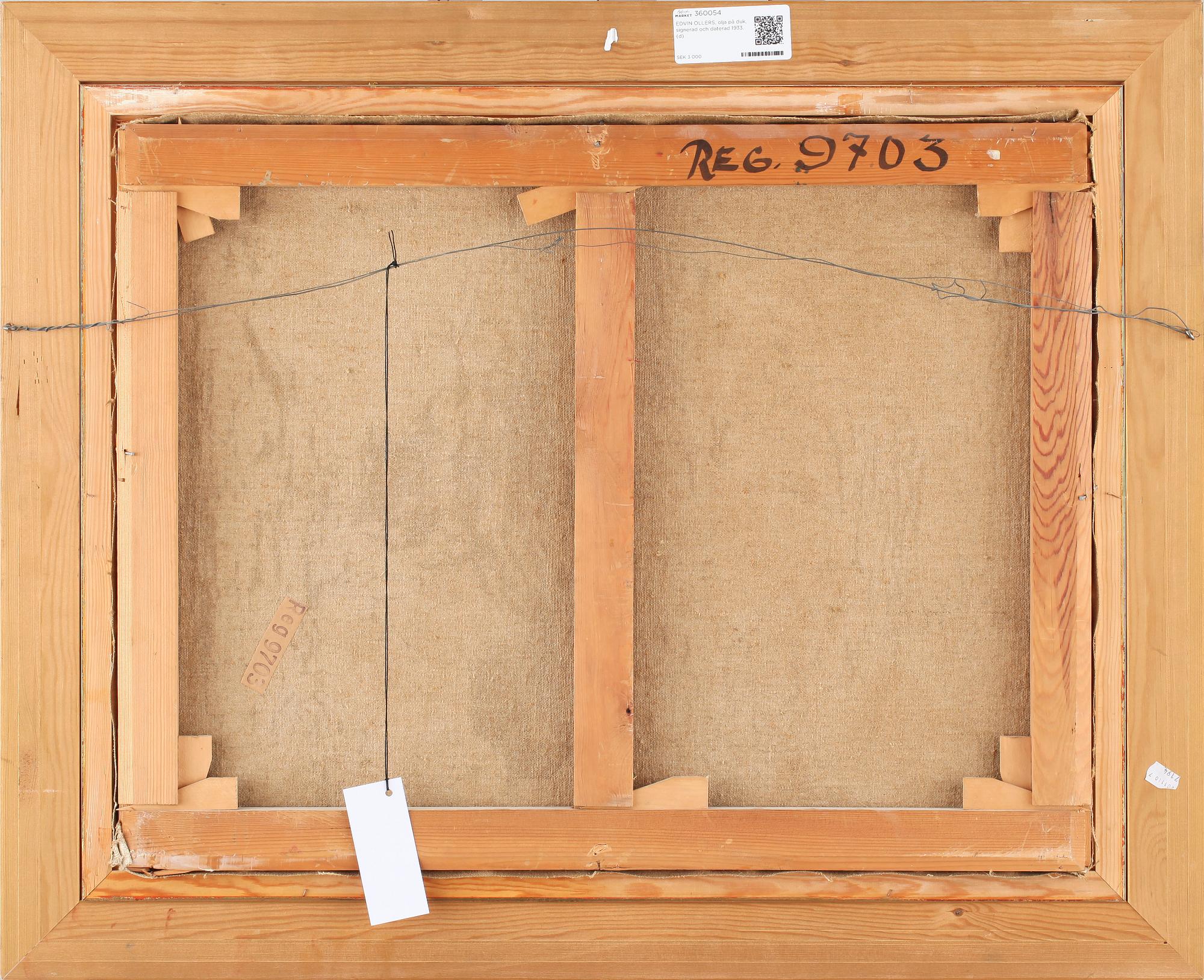 EDVIN OLLERS, olja på duk, signerad och daterad 1933.