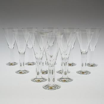 VINGLAS, 12 st, "Basic", Margareta Hennix, Reijmyre Glasbruk.