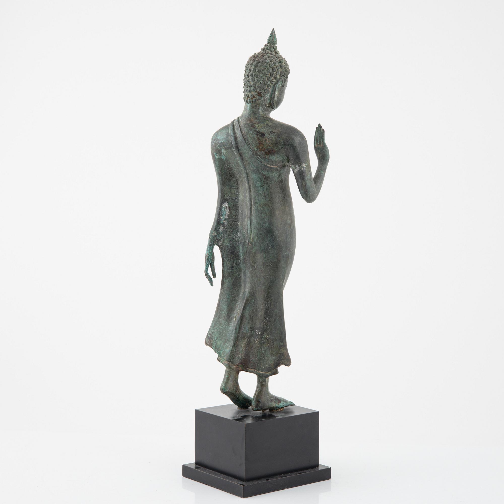 A bronze figure of buddha, Thailand, second half of the 2Oth Century.