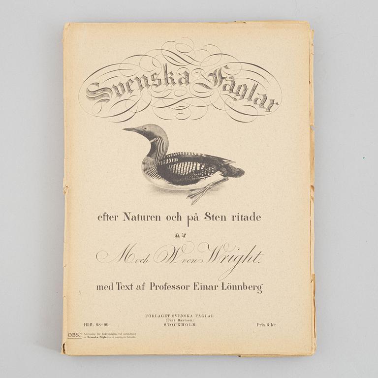 Bröderna von Wright, planschverk samt bok, "Svenska Fåglar", Ivar Baarsens förlag, Stockholm 1924-27.