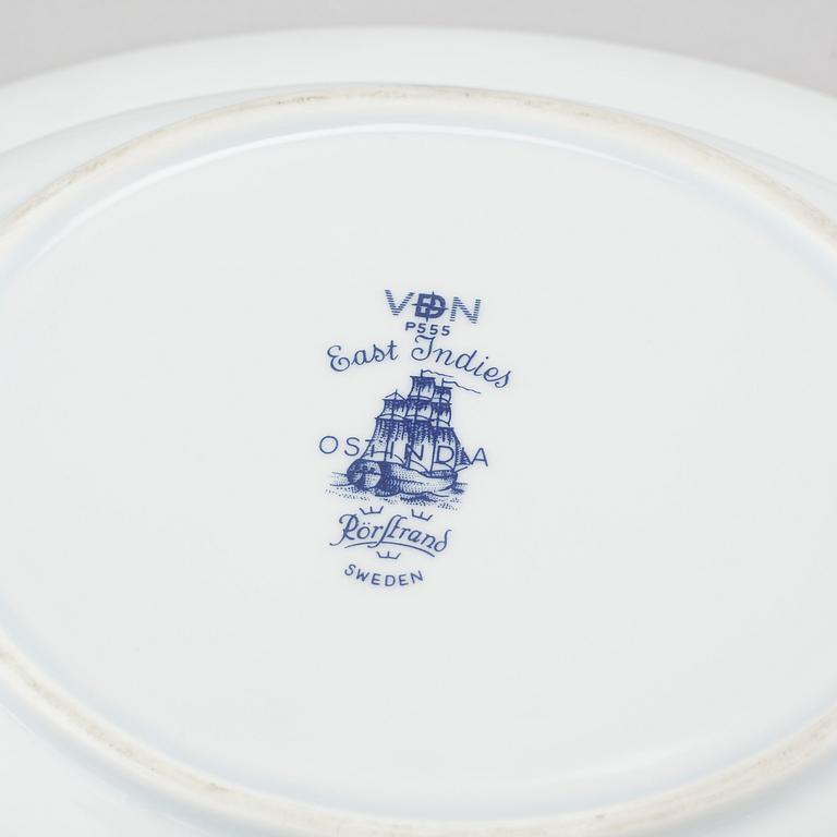 37 pieces of porcelain tableware from Rörstrand, model "Ostindia", second half of the 20th century.