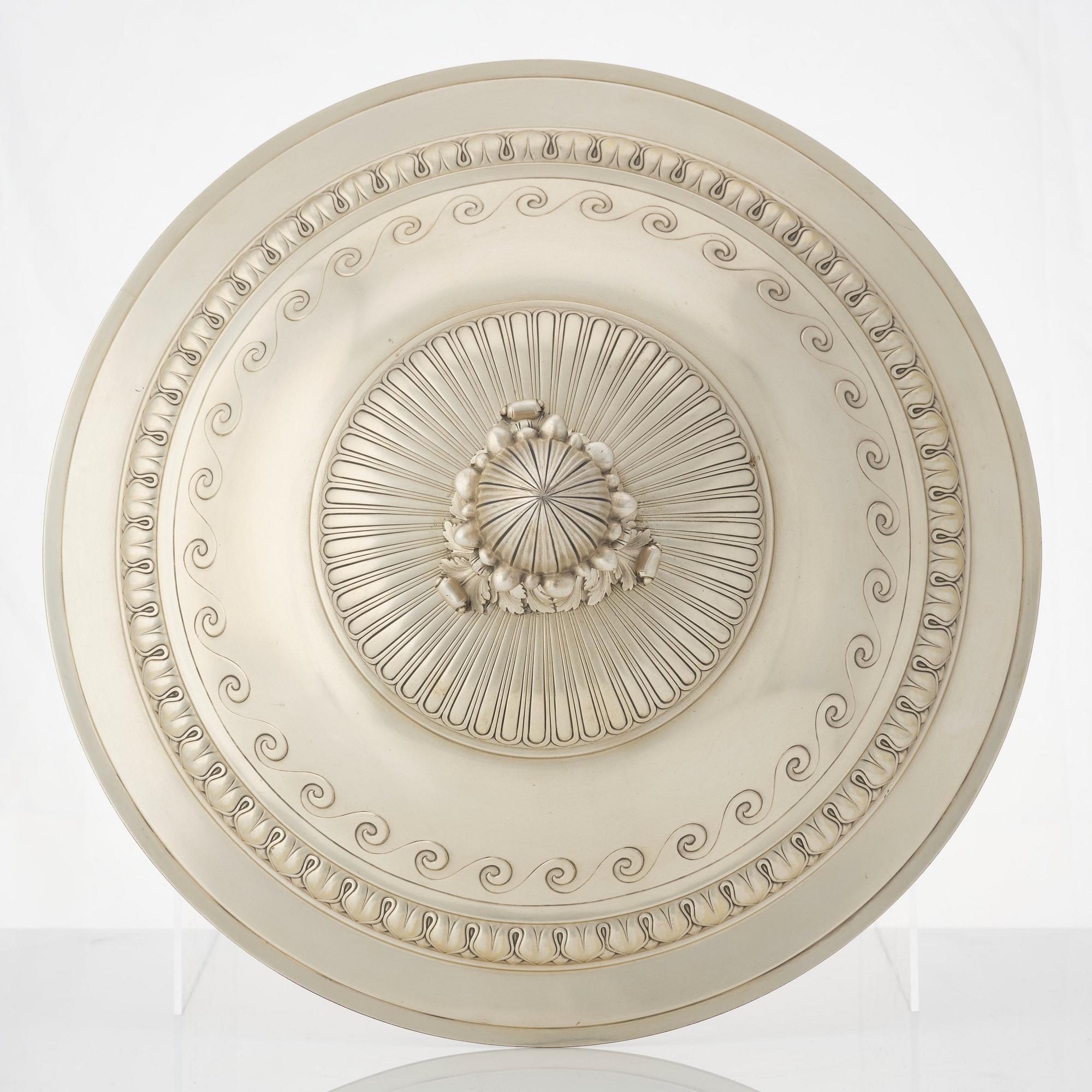 A German 20th century parcel-gilt silver thureen.