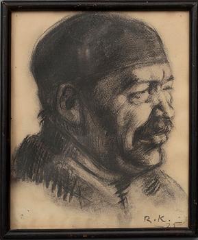 RUDOLF KOIVU, kolteckning, sign. och dat. -25.