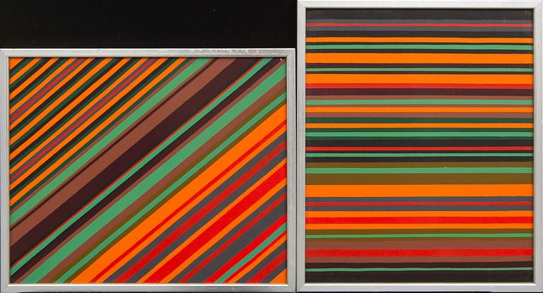 Eric Hansen, oil on canvas a pair signed and dated 1979.