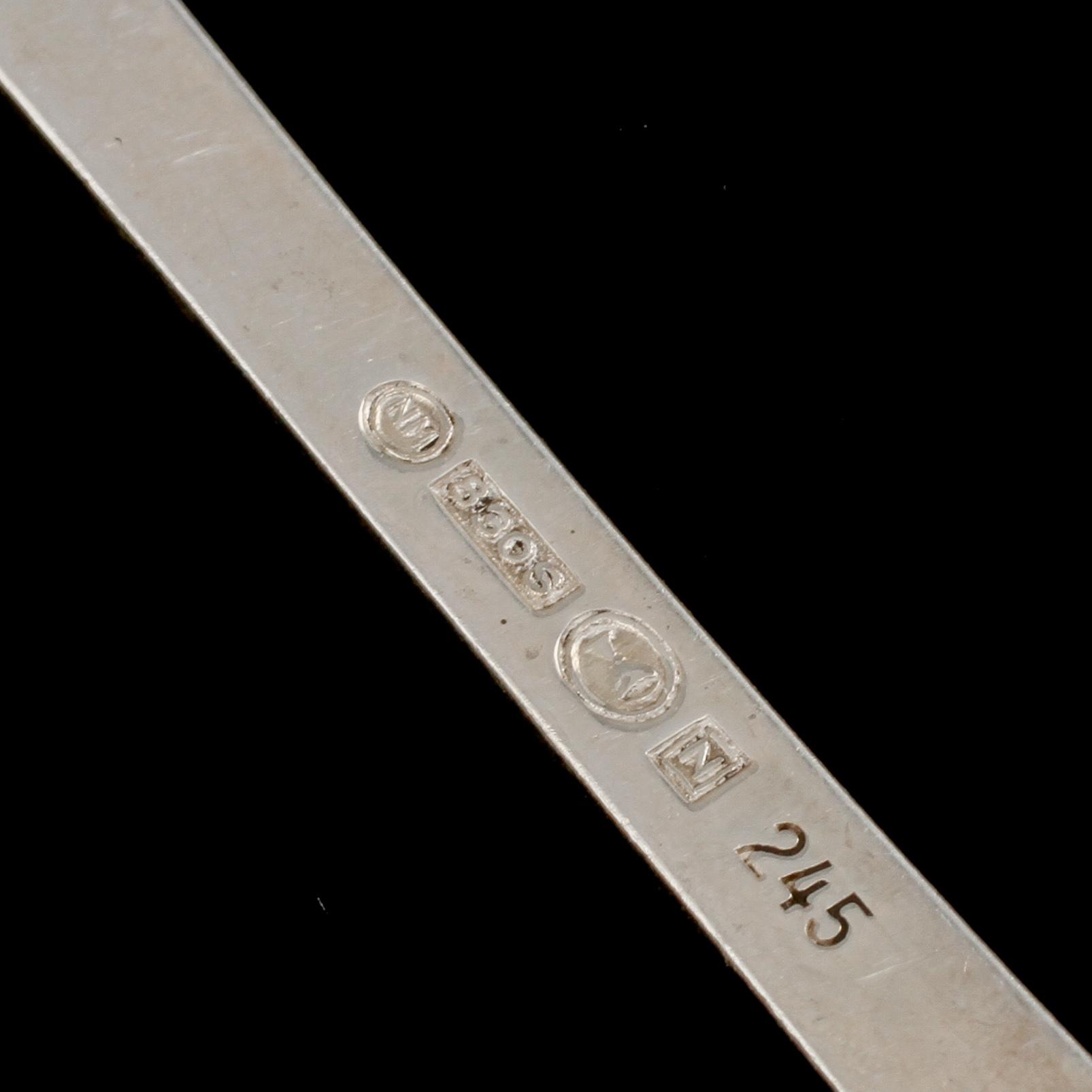 PARTI SILVER, 8 delar, 1800/1900-tal, silvervikt 300 g.