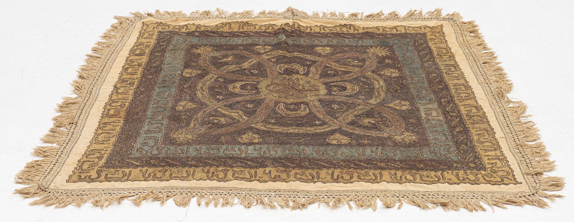 Broderi, Osmanska riket, ca 120 x 109 cm, 1800-talets slut.