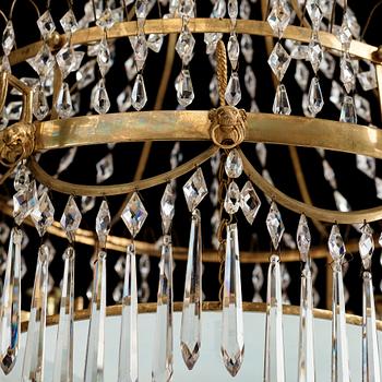 A late Gustavian early 19th Century seven-light chandelier.