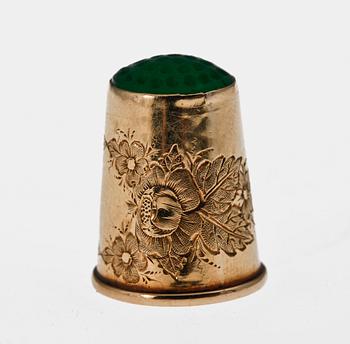 FINGERBORG, guld 18k, CG Hallberg Stockholm 1888.