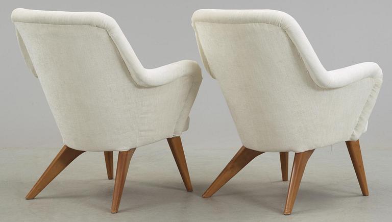 A pair of Carl-Gustav Hiort af Ornäs easy chairs, Helsinki 1950's.