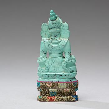 BODHISATTVA, turkos. Tibet, sent 1800-tal.