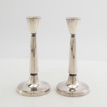 Candelsticks, a pair, silver, Cesons, Gothenburg, 1977.