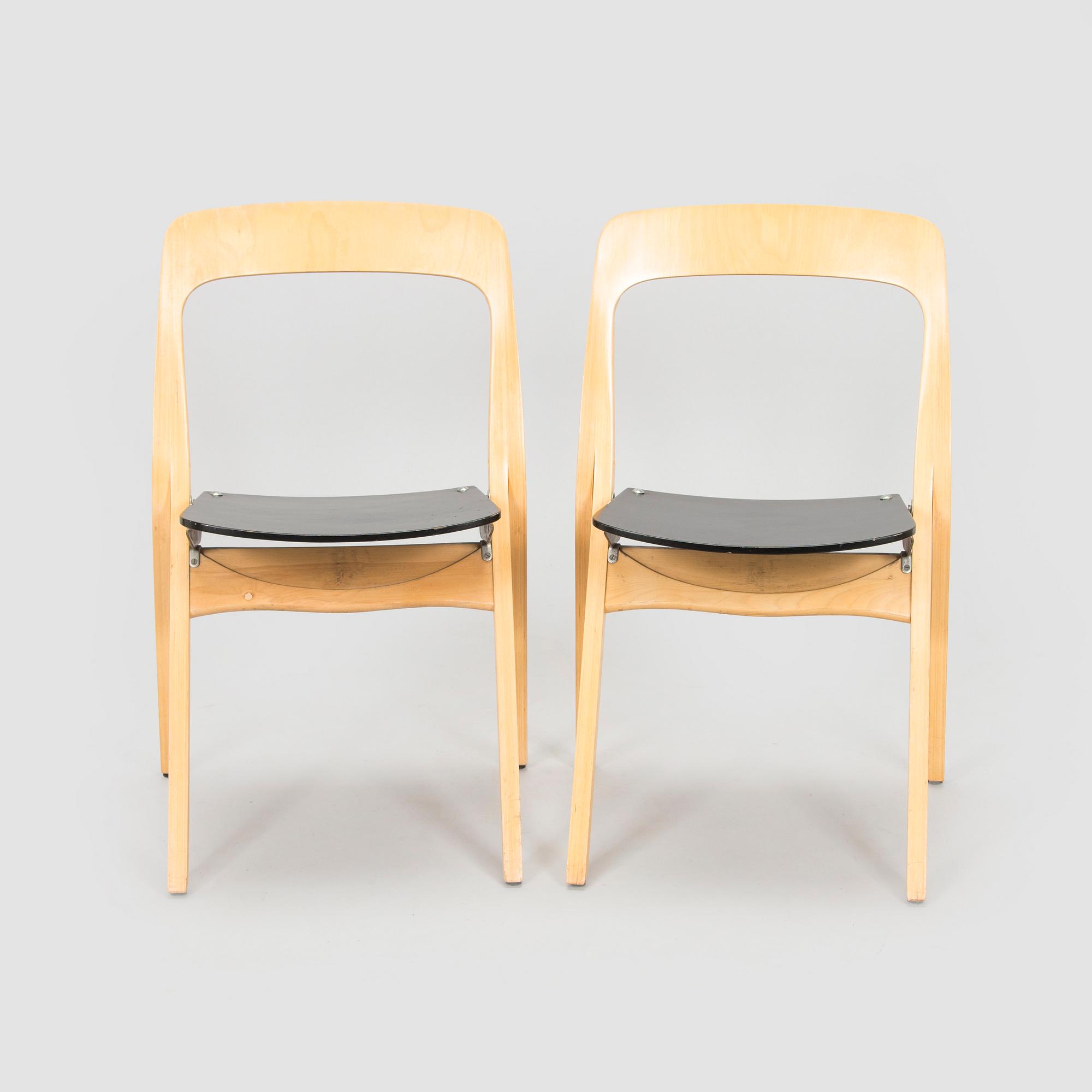 Carl-Johan Boman, a pairof  folding chairs, a pair "Boman", Wilh. Schauman furniture factory, Jyväskylä 1960s.
