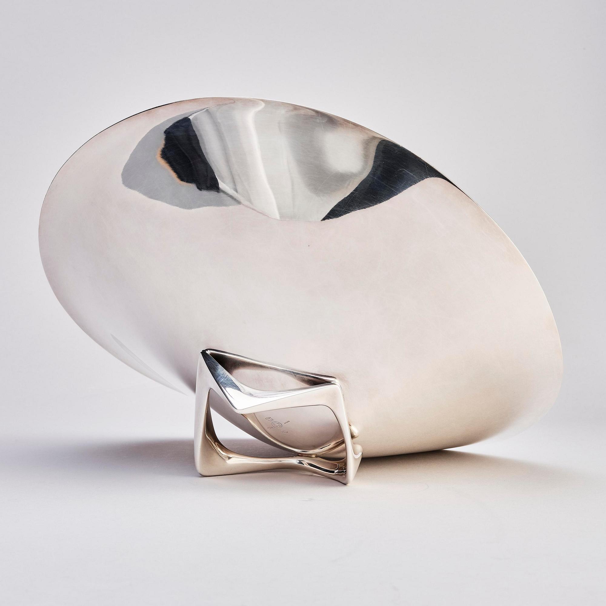 Georg Jensen, skål, sterling silver, modell 980A, "Wave", Henning Koppel, formgiven 1948, sekelskiftet 2000.