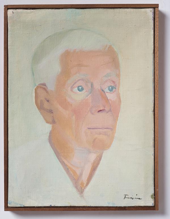 Vera Frisén, olja på uppfodrad duk, signerad.