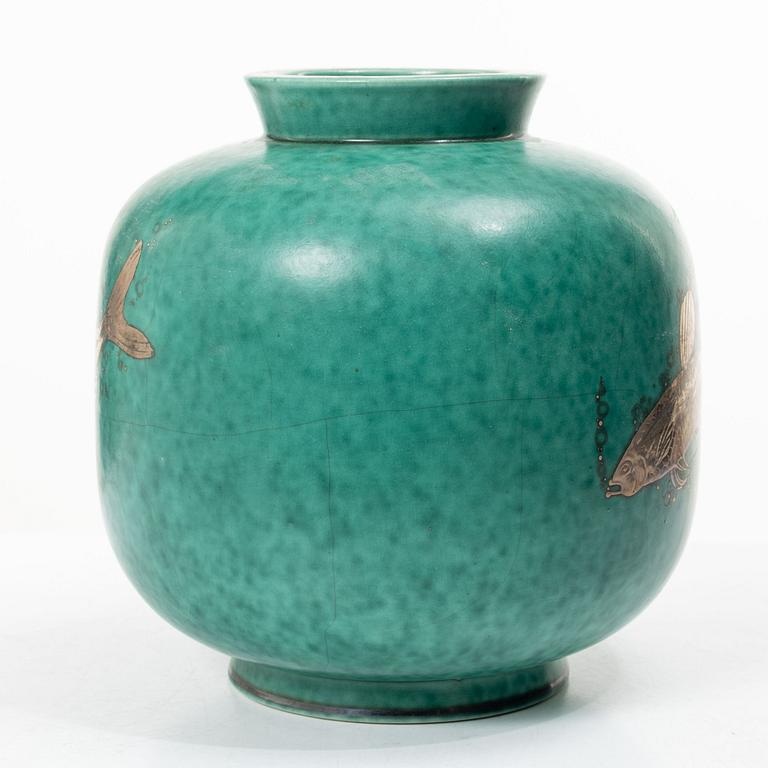 Wilhelm Kåge, vas, stengdos, "Argenta", Gustavsberg.