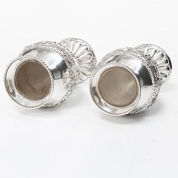 Lale Silverware & Co Ltd, a pair sterling silver lidded urns, Istanbul, Turkey 20th century.