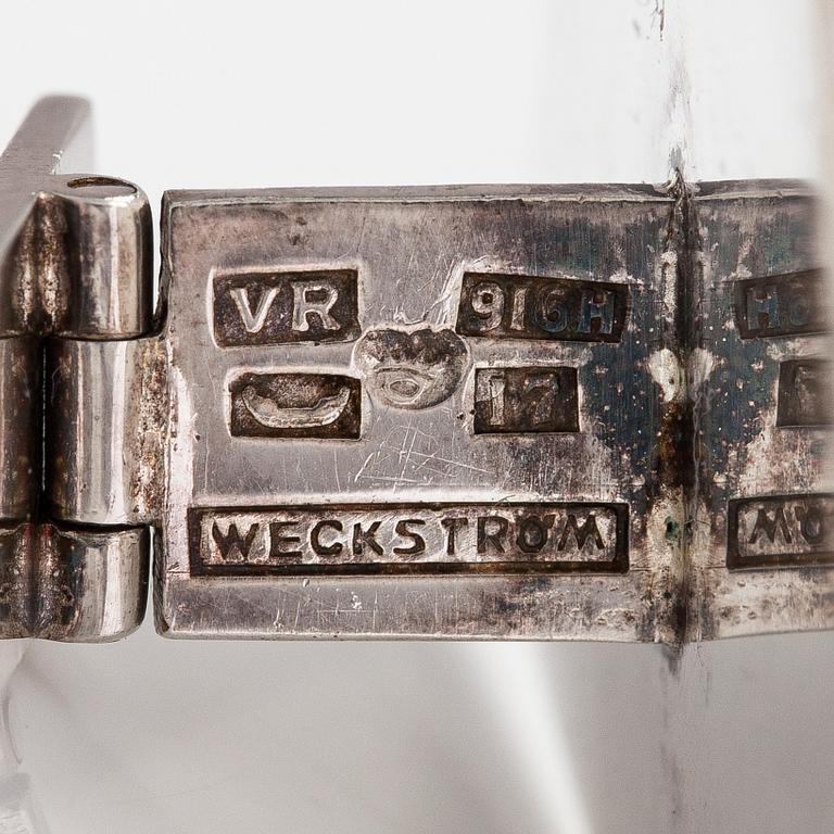 Björn Weckström, A pair of silver cufflincs with high quartzes. Kultasepänliike Reinikka & Laine, Helsinki 1962.