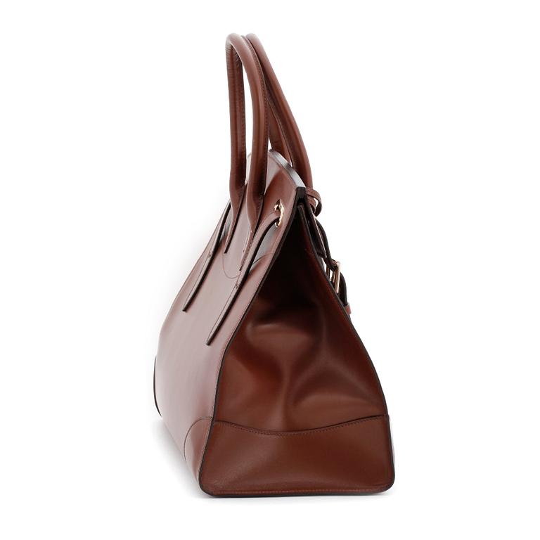 RALPH LAUREN, a brown leather handbag, "Ricky bag".