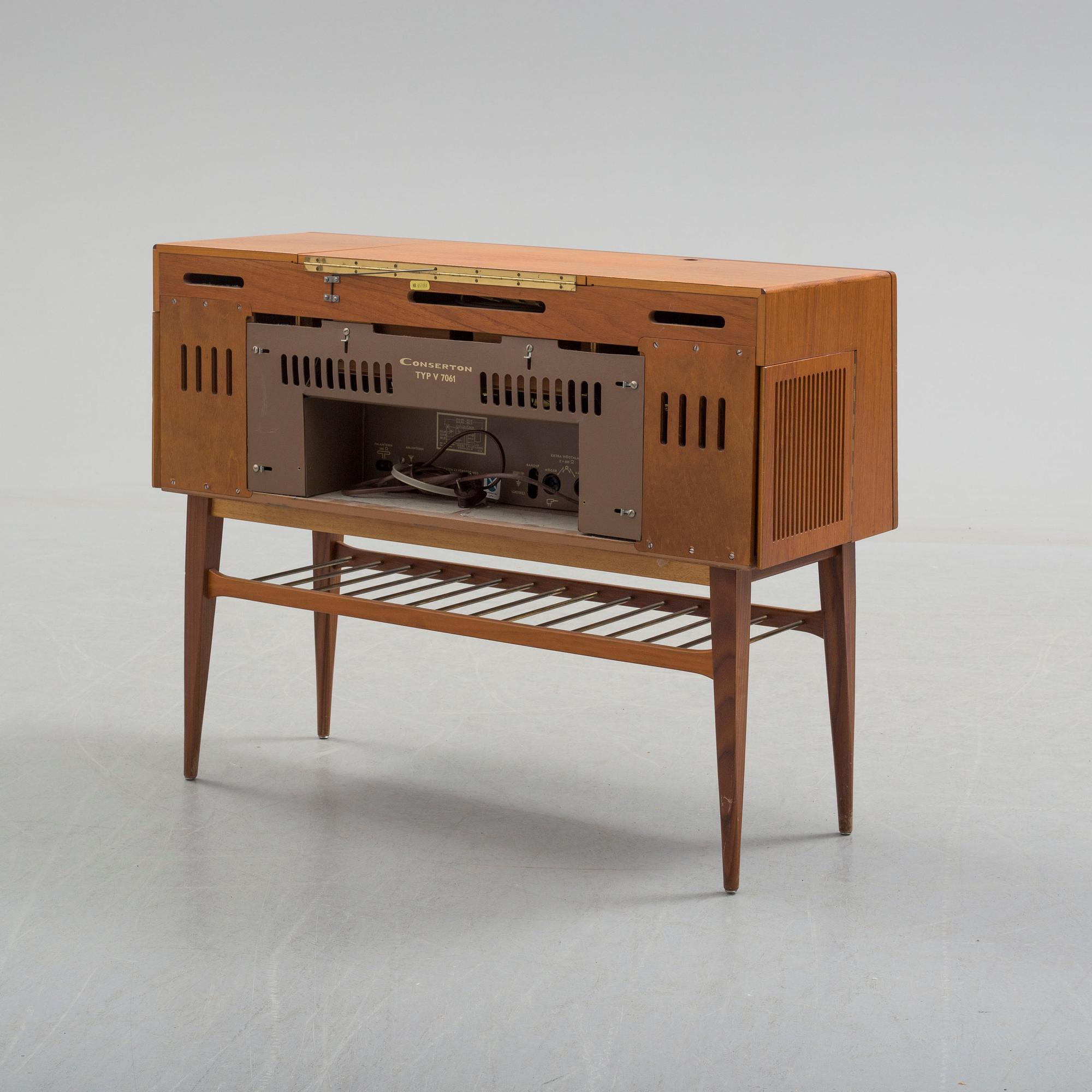A teak radio gramophone 'Conserton Boston', Philips, 1950's.