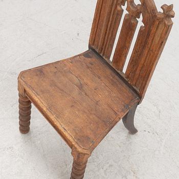 A carved Gothic-revival chair, 1830's/40's.