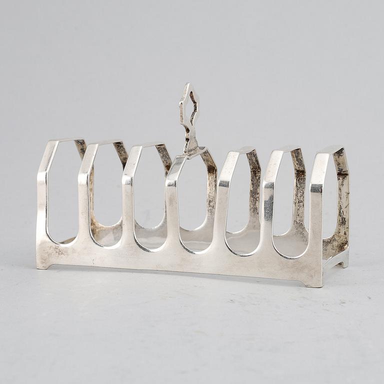 Emile Viner, toastrack, silver, Sheffield 1934.