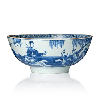 A blue and white bowl, Qing dynasty, 18th century.