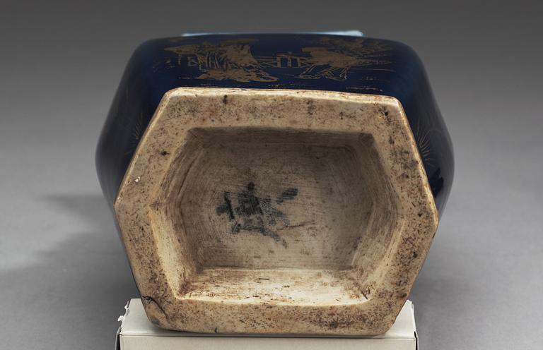 A powder blue vase, Qing dynasty, Qianlong (1736-95).