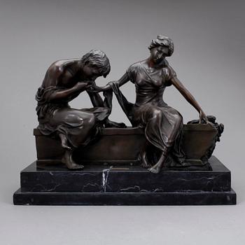SKULPTUR, brons, 1900-talets andra hälft, bär signatur.