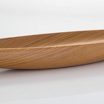 Tapio Wirkkala, a plywood dish, signed TW.