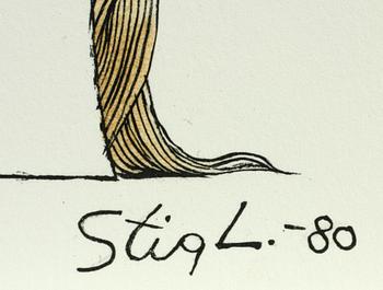 STIG LINDBERG, litografier, 2 st. Sign i trycket.