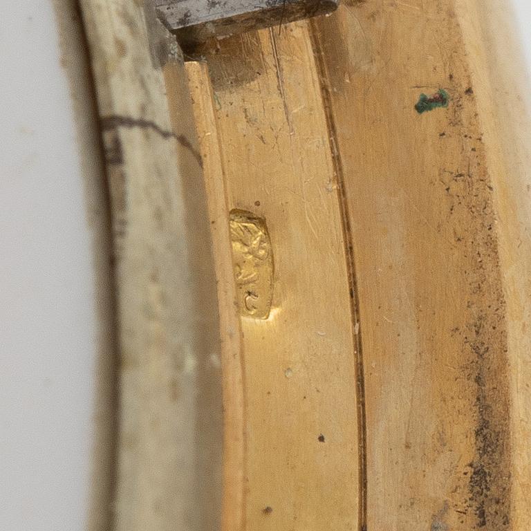 Pocket watch, 18K gold, hunter, calendar, 49.5 mm.