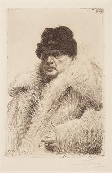 134. Anders Zorn, "Självporträtt i vargskinnspäls".