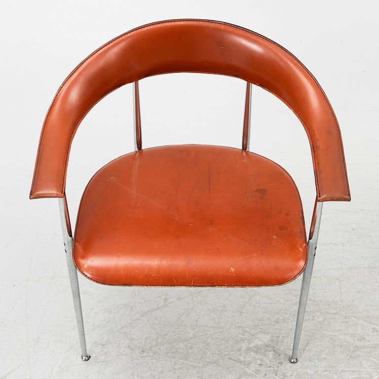 A set of three arm-chairs by G Vegni and G Gualterotti, 'P40', Fasem, 1980's.