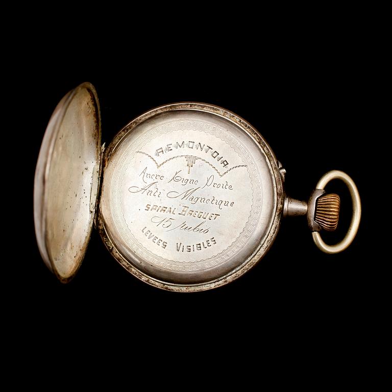 FICKUR, silver, boetten märkt Aemontoia, sent 1800-tal.