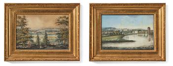 874. Carl Gustaf Gillberg, Views of the mill, a pair.