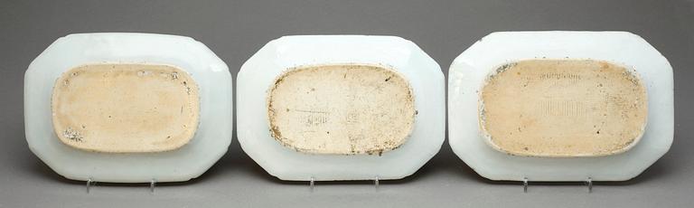 STEKFAT, 7 st olika, porslin, mest Qianlong, Kina 1700-1800-tal.