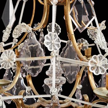 A Swedish Rococo 18th century six-light chandelier.