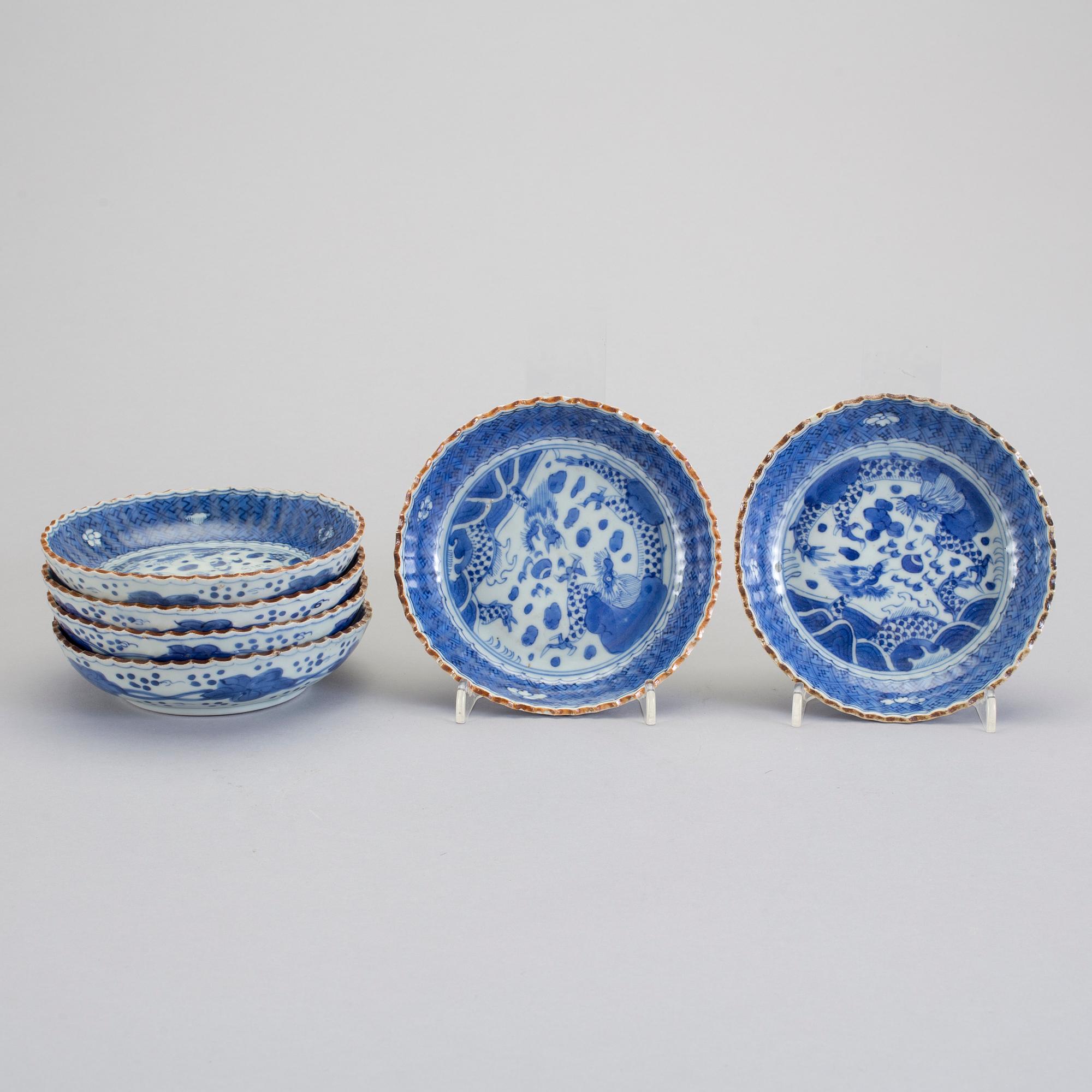 FAT, 6 st, porslin, Japan, 18/1900-tal.