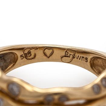 Ring, brilliant-cut diamonds, 14K gold.