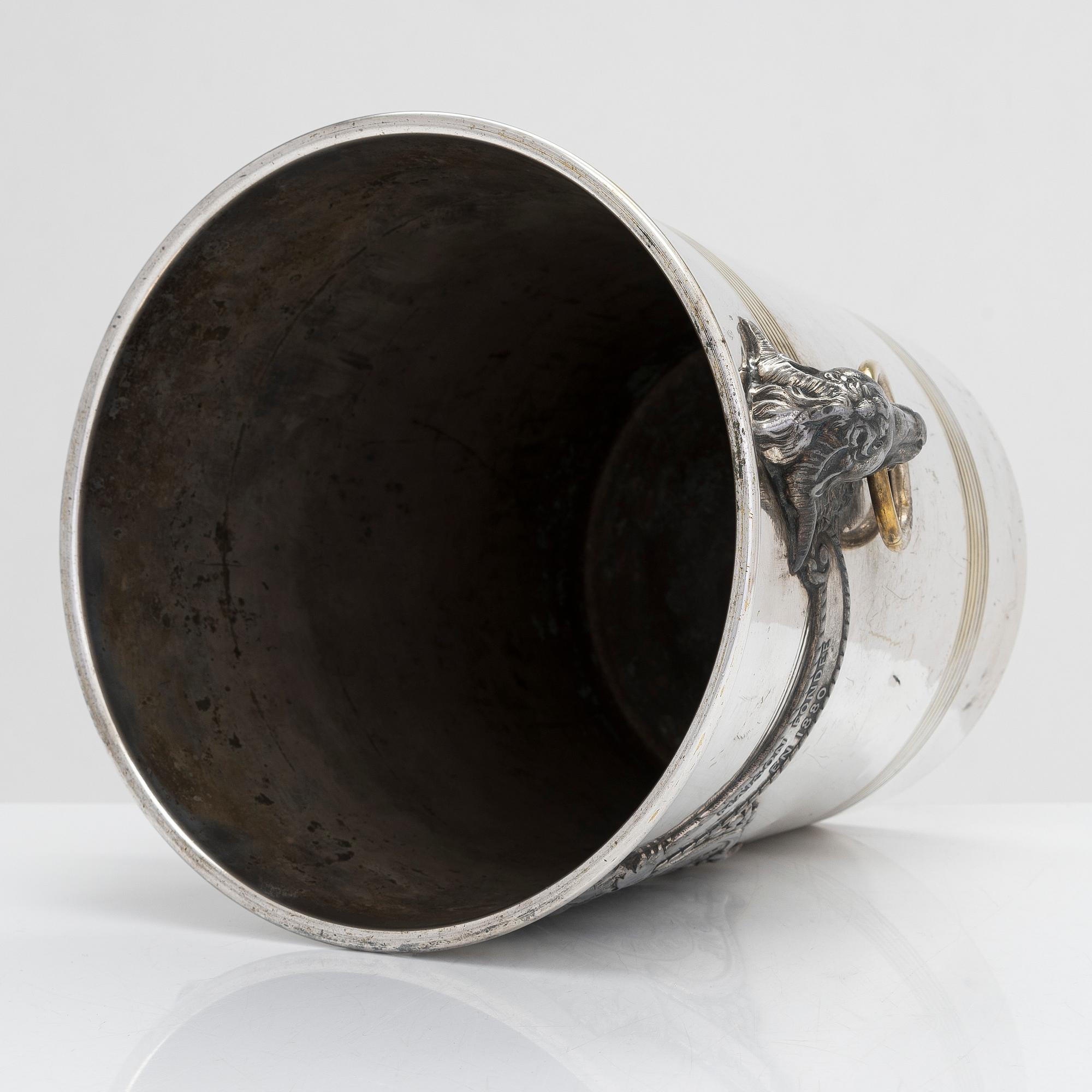 A 1910s silver plated Champagne ice cooler bucket, Argit, France.
