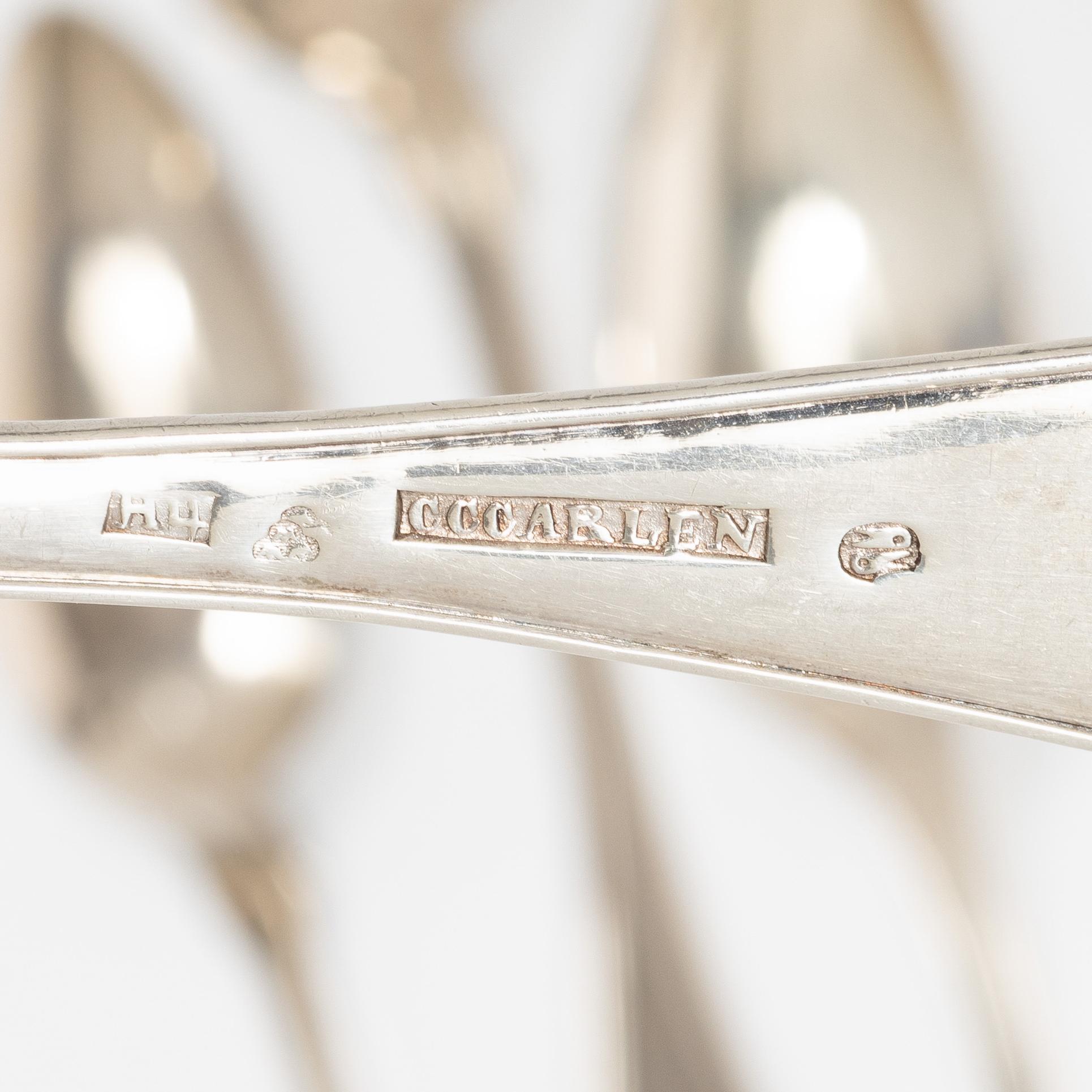 Matskedar, 10 st, silver, Sverige 1810-1859.