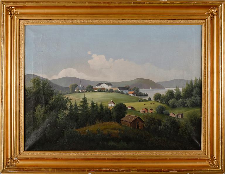 OKÄND KONSTNÄR, sannolikt Norge, 1800-tal, olja på duk, monogramsign och dat FN 82.