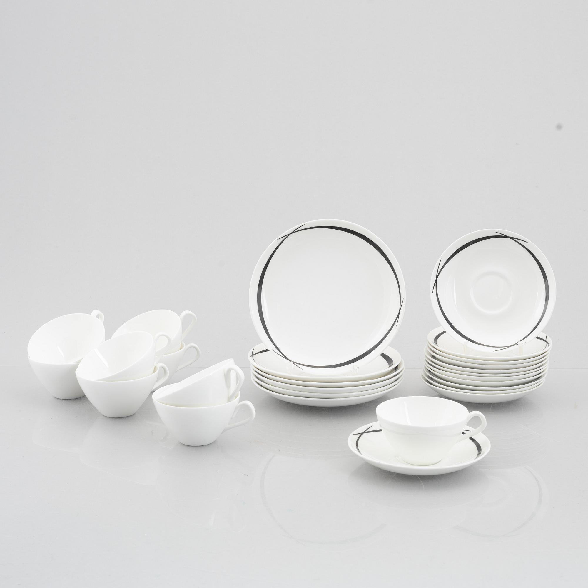 Stig Lindberg, a 15-piece 'Pencil' bone china coffee service, Gustavsberg 1954-65.