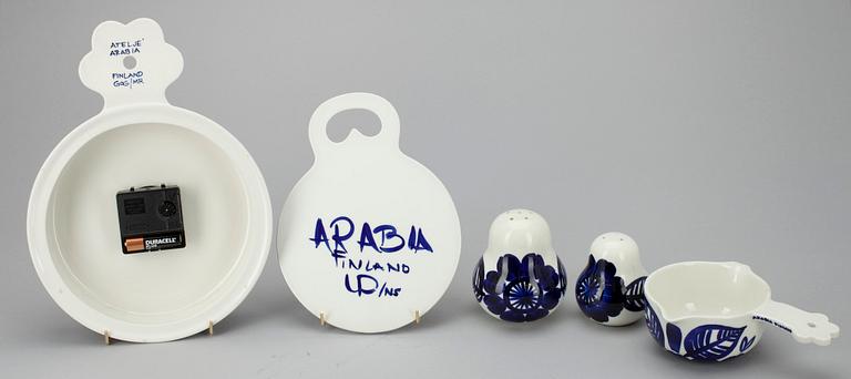 PORSLIN, 5 delar, Gunvor Olin Grönqvist samt Ulla Procopé. Arabia, 1960-tal.