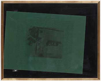 SIGMAR POLKE, Offset på grönt papper med applikation av filtpulver, 1973, signerad.