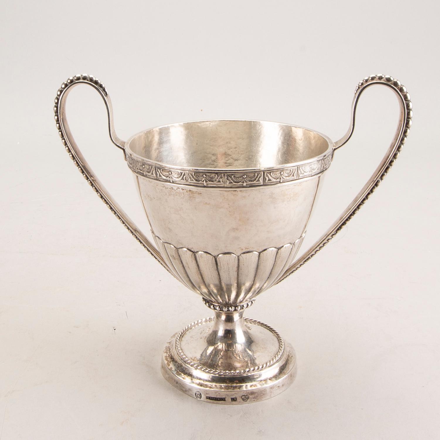 A Swedish 18th century silver suger bowl mark of A Hallberg Kristianstad 1795 weight 798 gr.