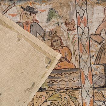A FOLK ART WALL PAINTING FROM 1762. Sweden.